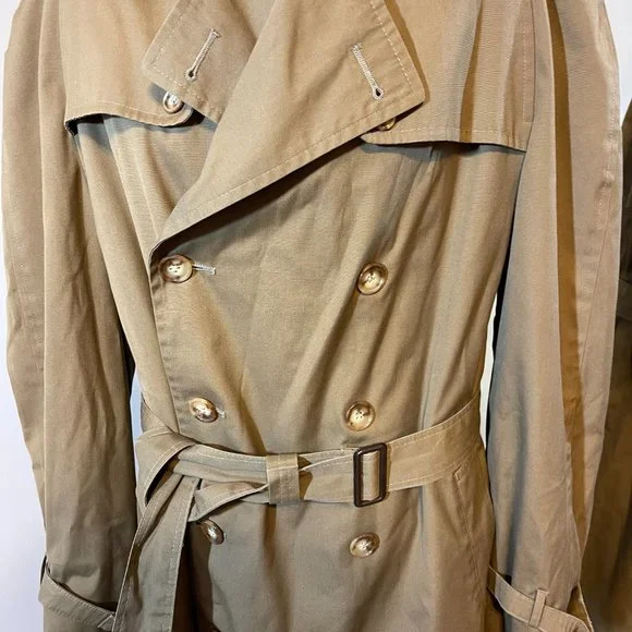 Christian Dior Monsieur Iconic Trench Coat Size 44R Gold Double Breasted Belted - Picture 3 of 14